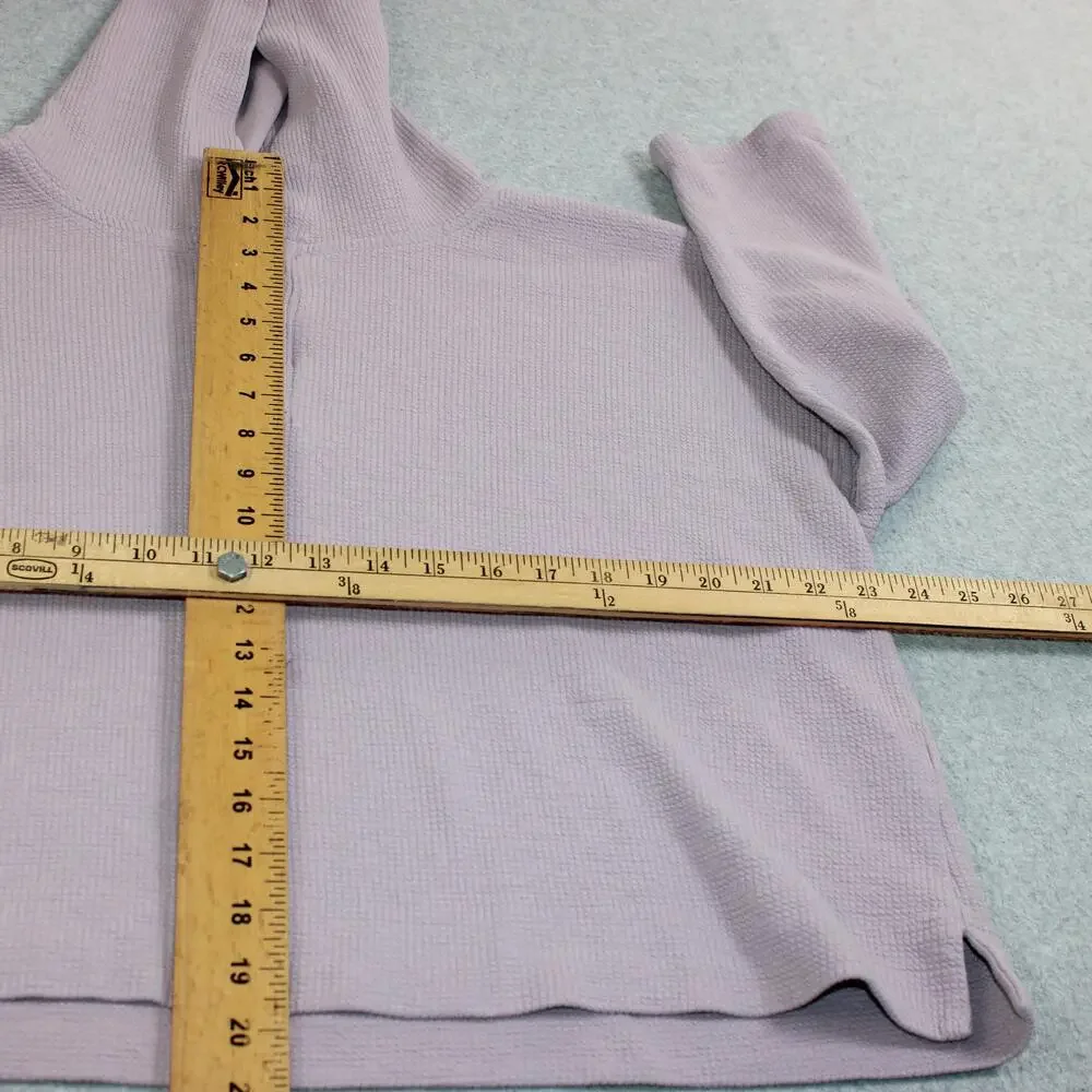 Eileen Fisher Hoodie Jogger Pants Set Women Large Purple Waffle Knit Loungewear